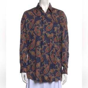Vintage Burberry Paisley Print Button Down